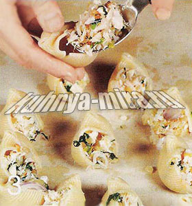 Конкильоли с крабовым мясом. Шаг 3