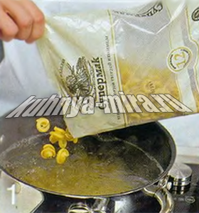«Ушки» с морепродуктами