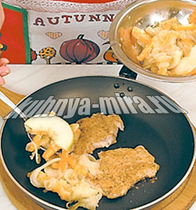 Свинина с тушеными яблоками 4